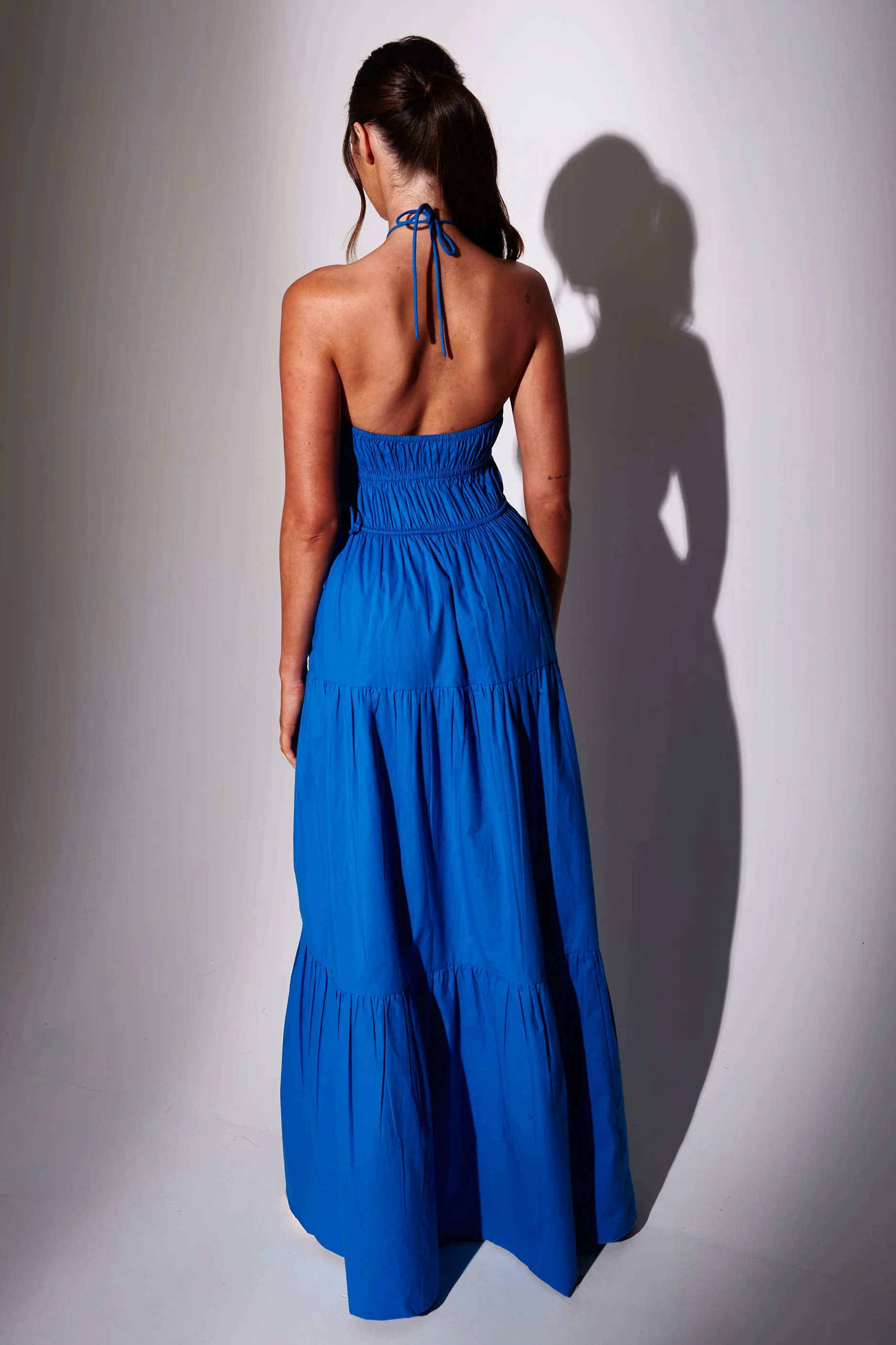 Cherie Halterneck Maxi Dress in Blue - Image 3