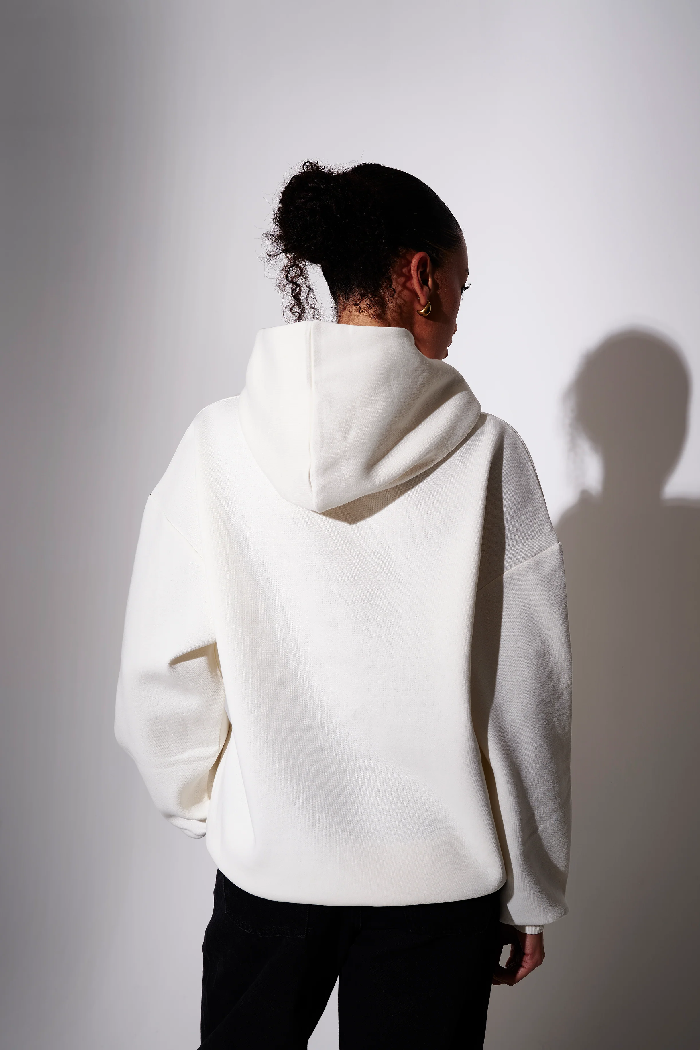 Montreal Applique Graphic Hoodie in Cream - Image 4