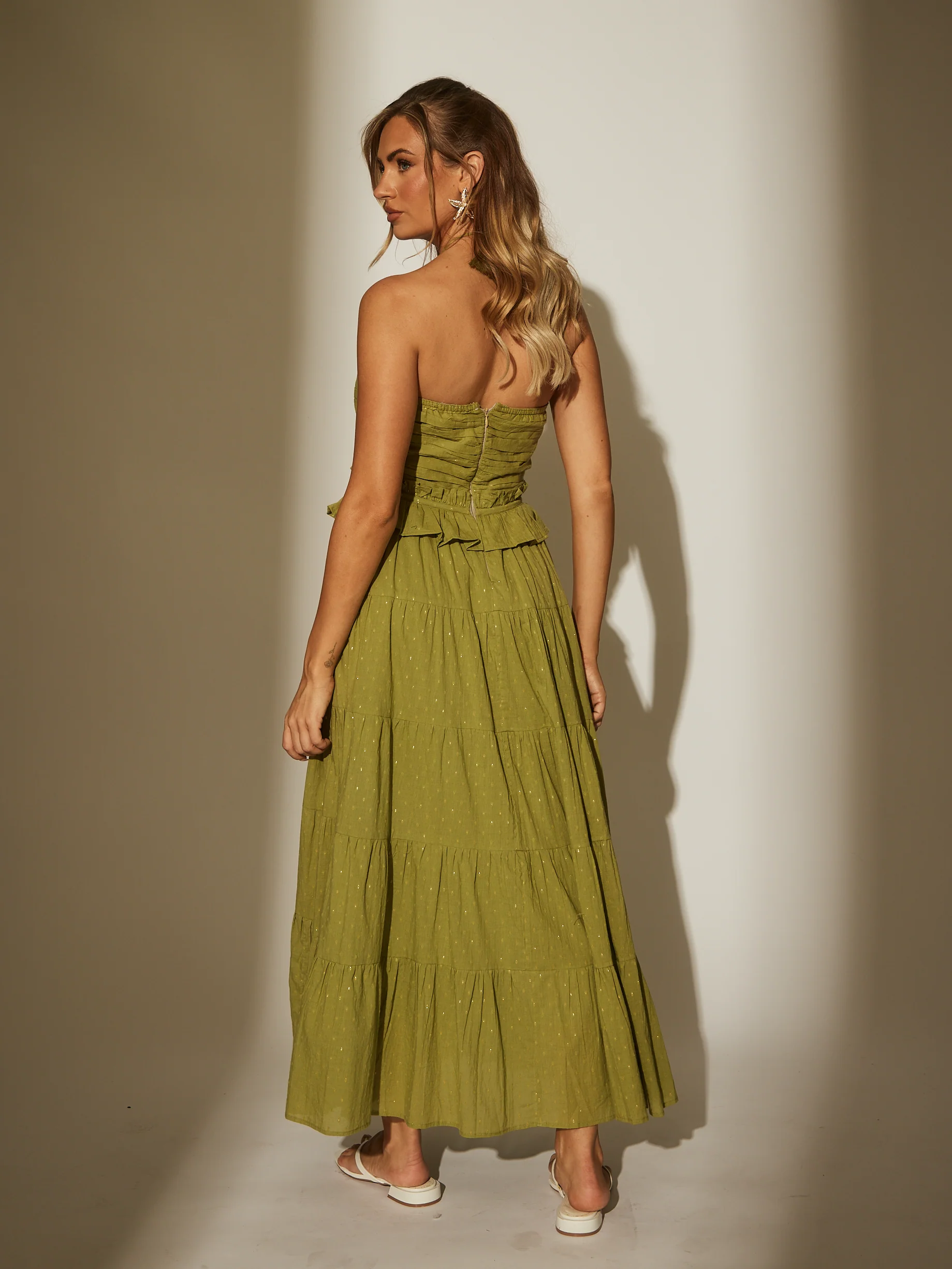 Isla Halter Dress in Green - Image 5