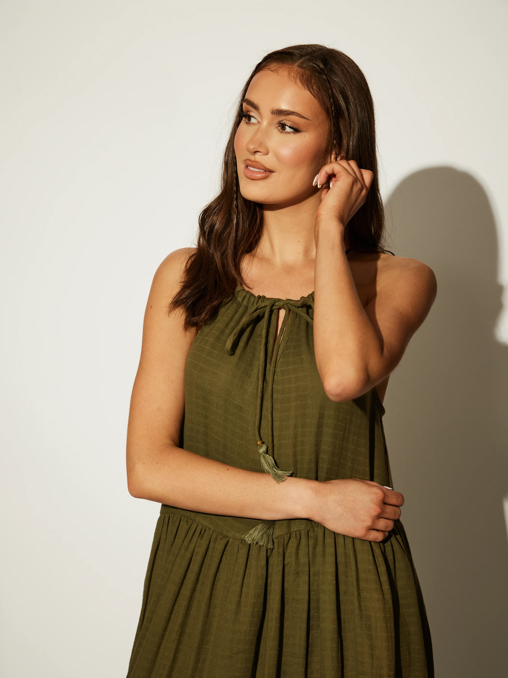 Trooper Cotton Tie Front Maxi Dress - Image 3