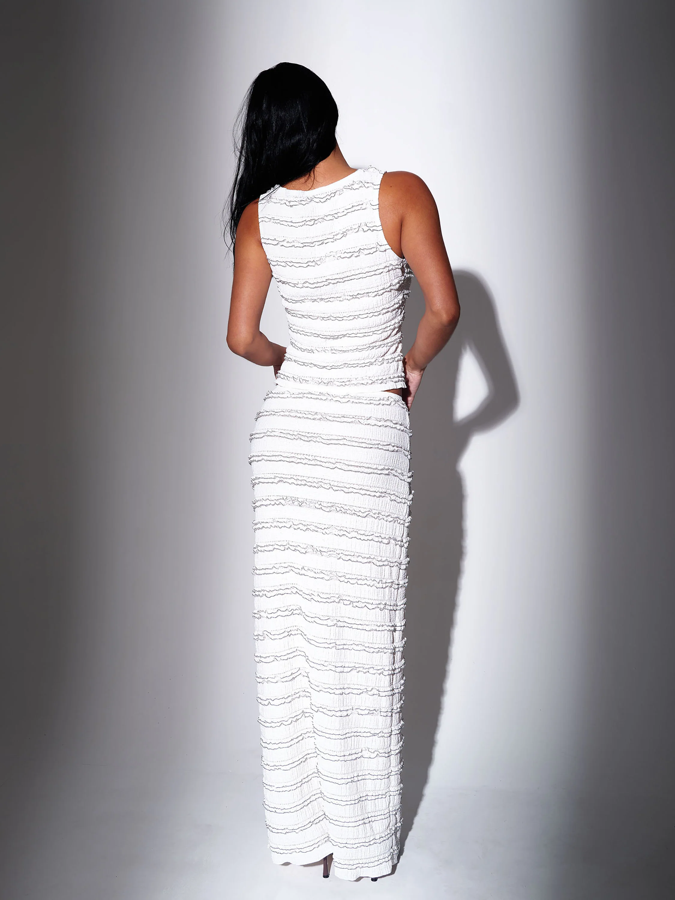 Bondi Textured Maxi Skirt in Monochrome - Image 5